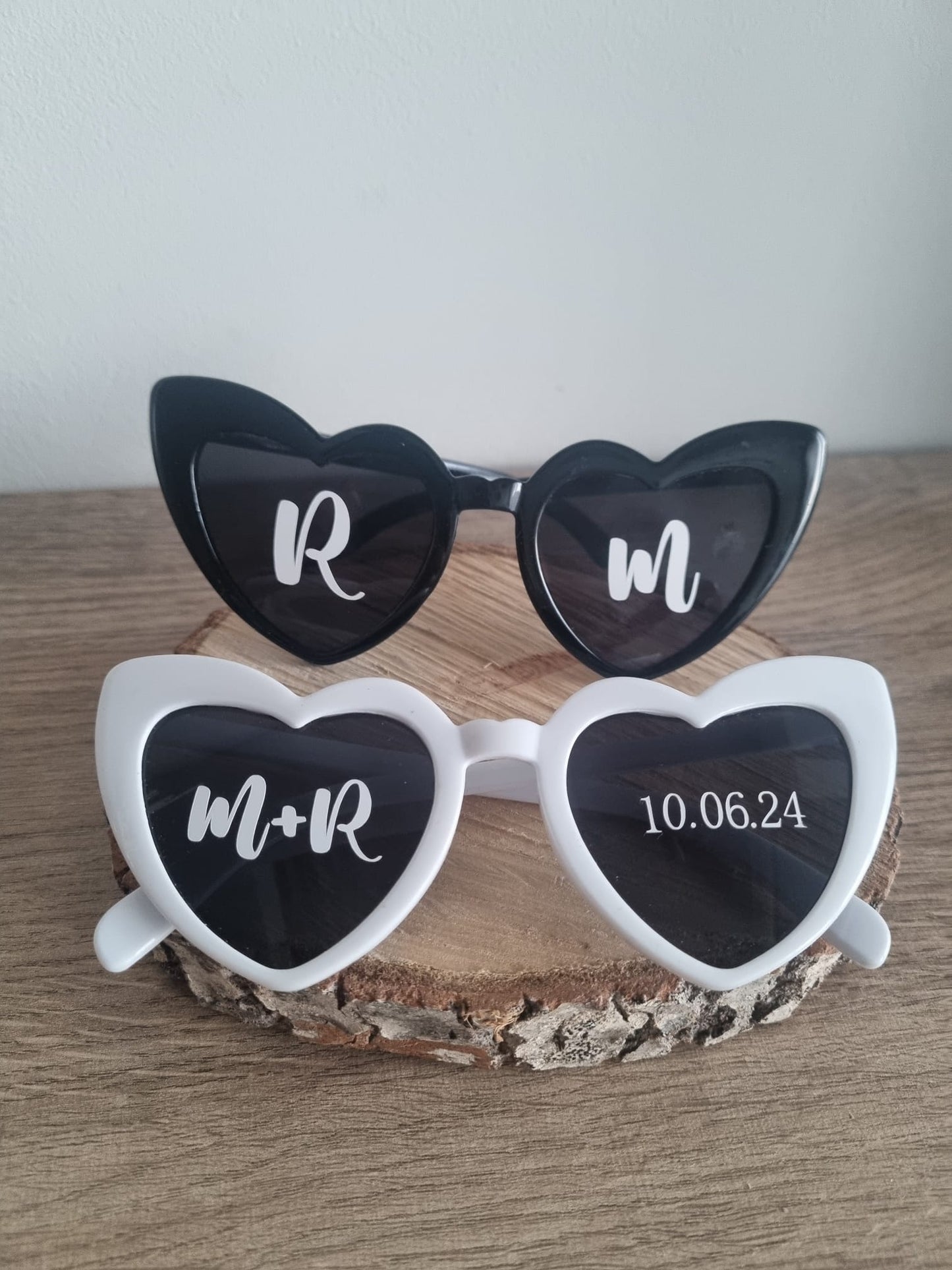 GAFAS DE SOL CORAZÓN PERSONALIZADAS PARA NOVIOS