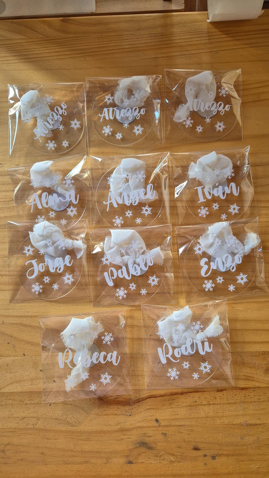 BOLAS DE NAVIDAD PLANA TRANSPARENTE