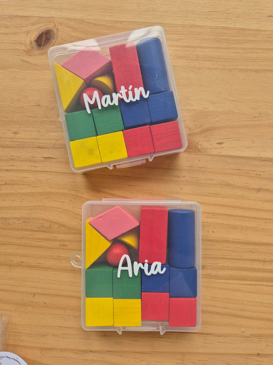 JUEGO DE CONSTRUCCIÓN INFANTIL PIEZAS DE MADERA