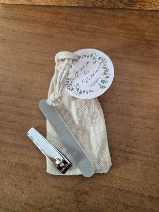 SET DE MANICURA CON BOLSA DE ALGODÓN
