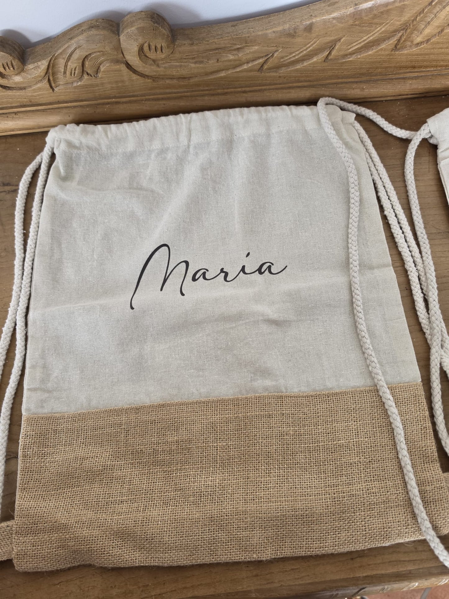 MOCHILA YUTE CUERDA PERSONALIZADA