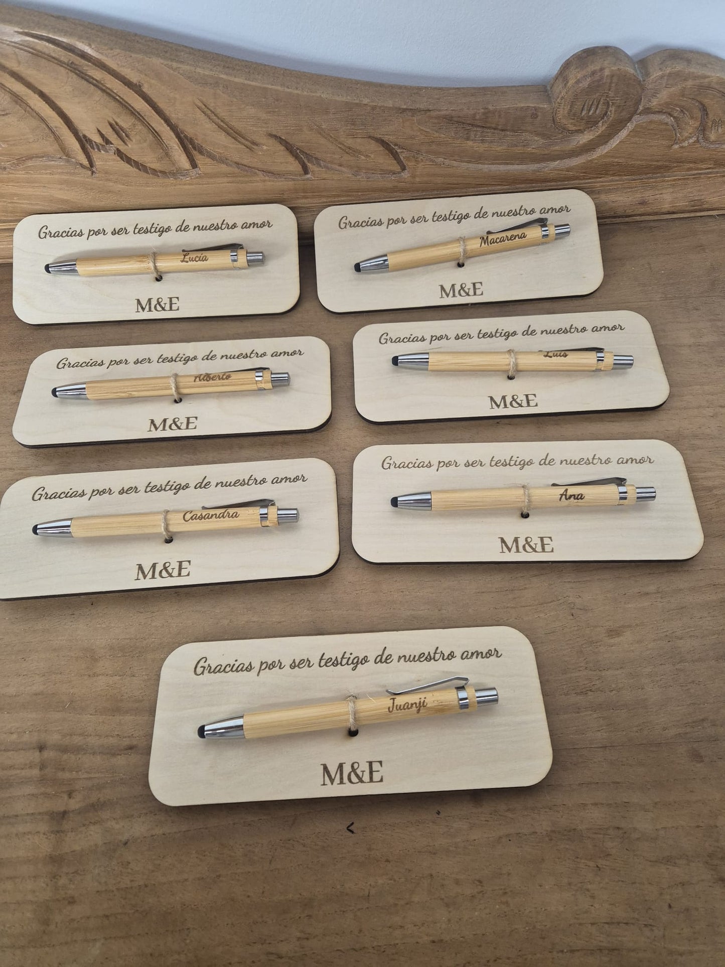 PLACA CON BOLI PERSONALIZA PARA TESTIGOS, PADRINOS