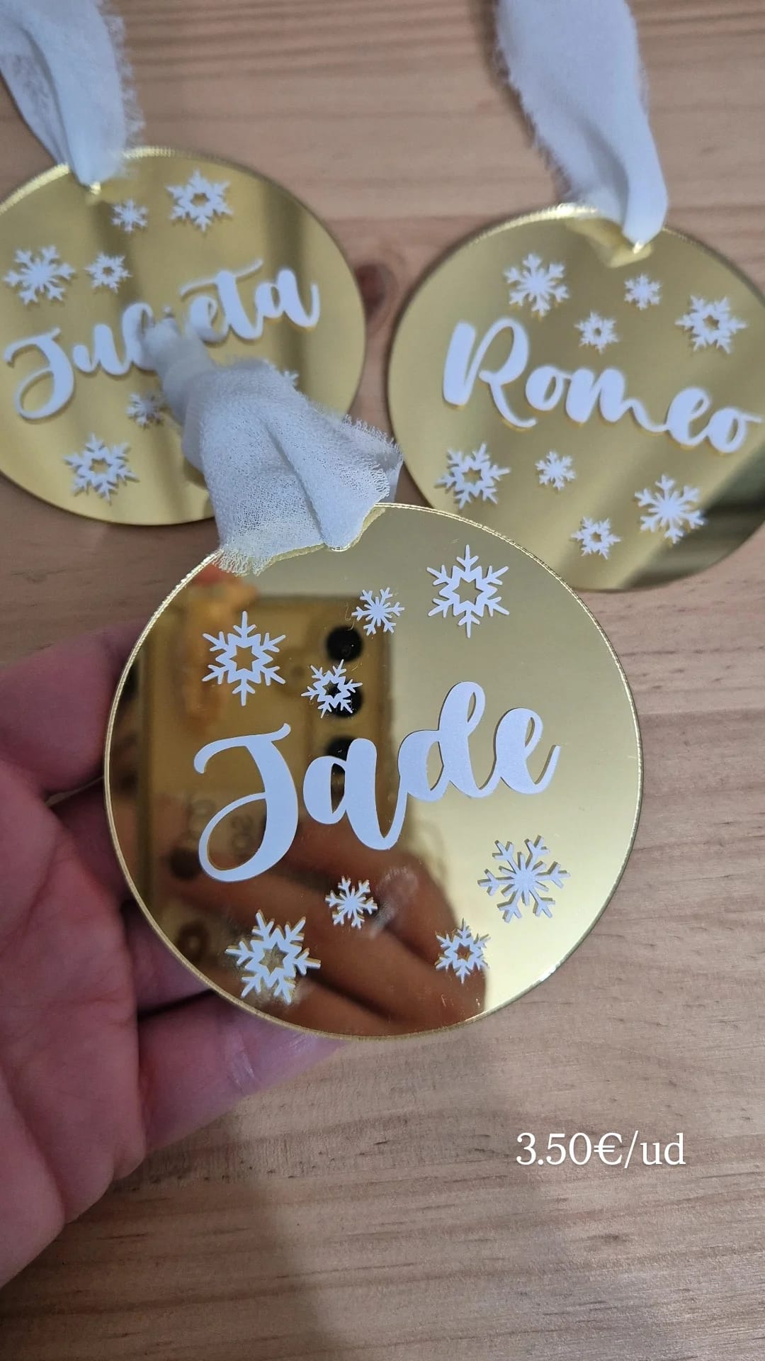 BOLA DE NAVIDAD PLANA DORADA