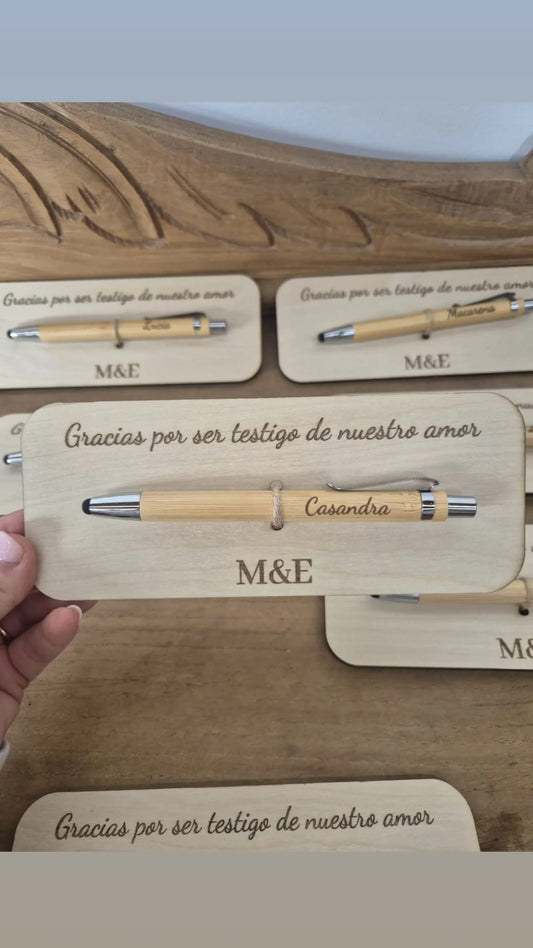 PLACA CON BOLI PERSONALIZA PARA TESTIGOS, PADRINOS
