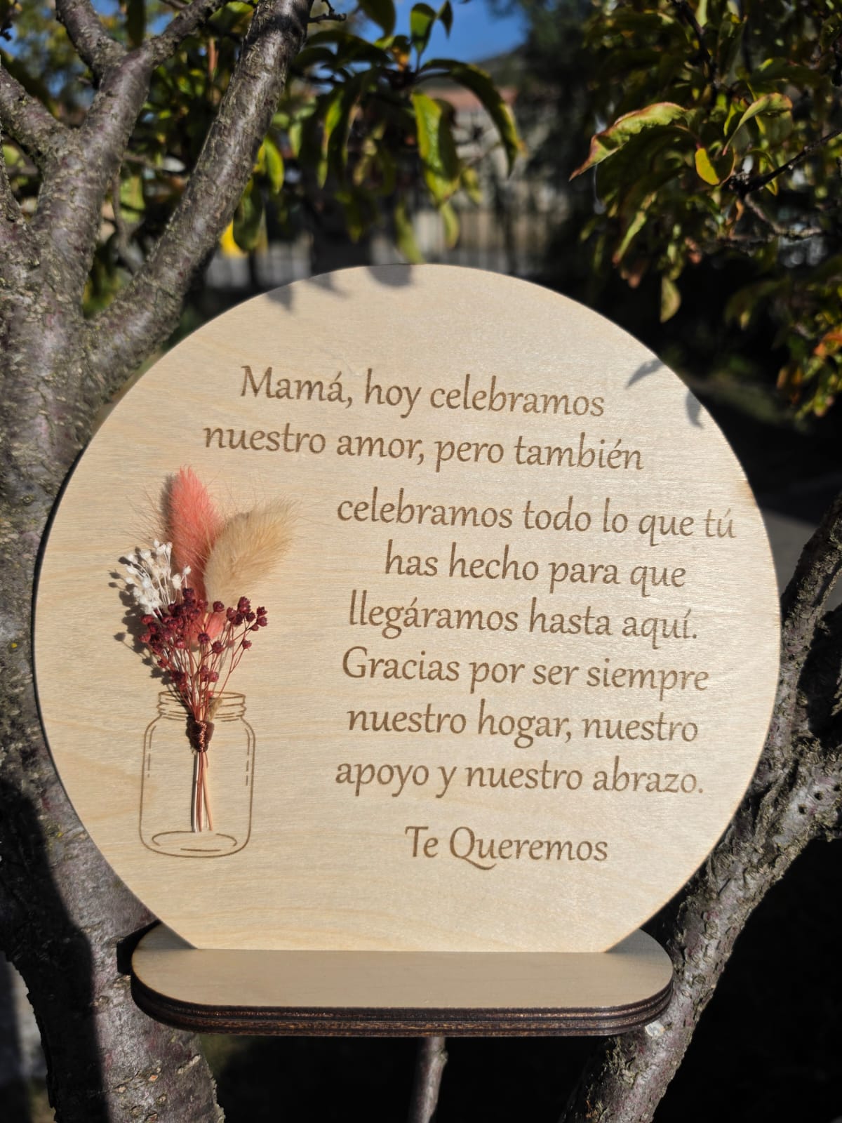 PLACA CON BASE Y FLOR
