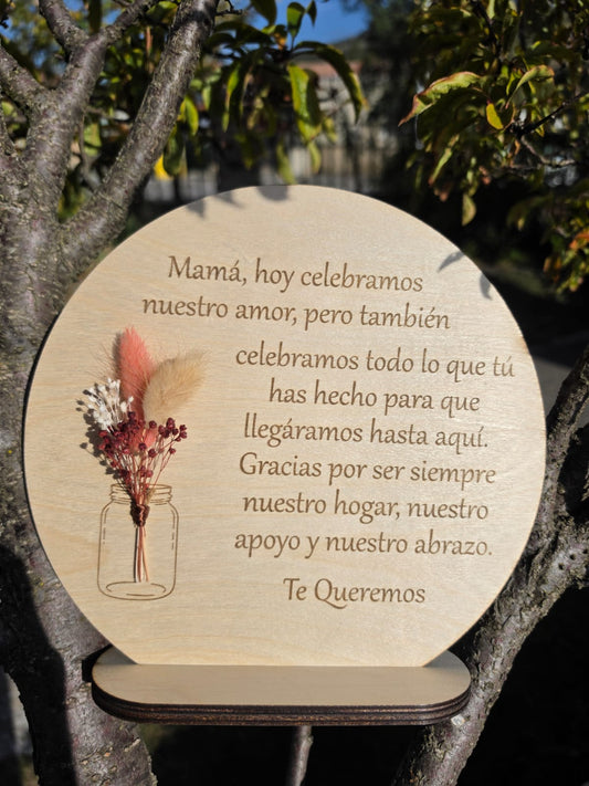 PLACA CON BASE Y FLOR
