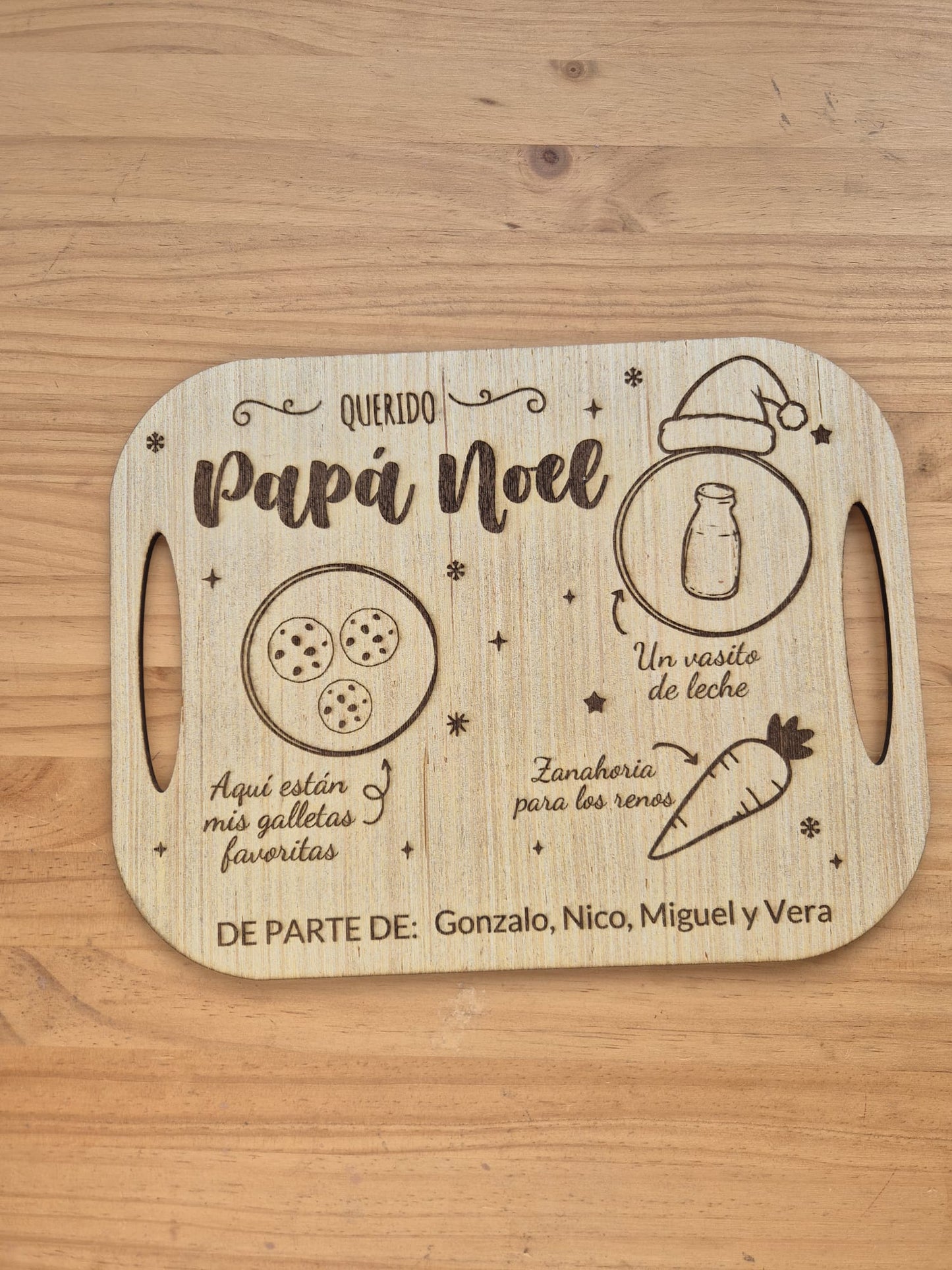 BANDEJA PERSONALIZADA DE REYES MAGOS O PAPÁ NOÉL